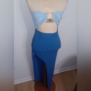Take Me To The Island! SEXY Strapless Cutout Maxi Dress- W Sz Small